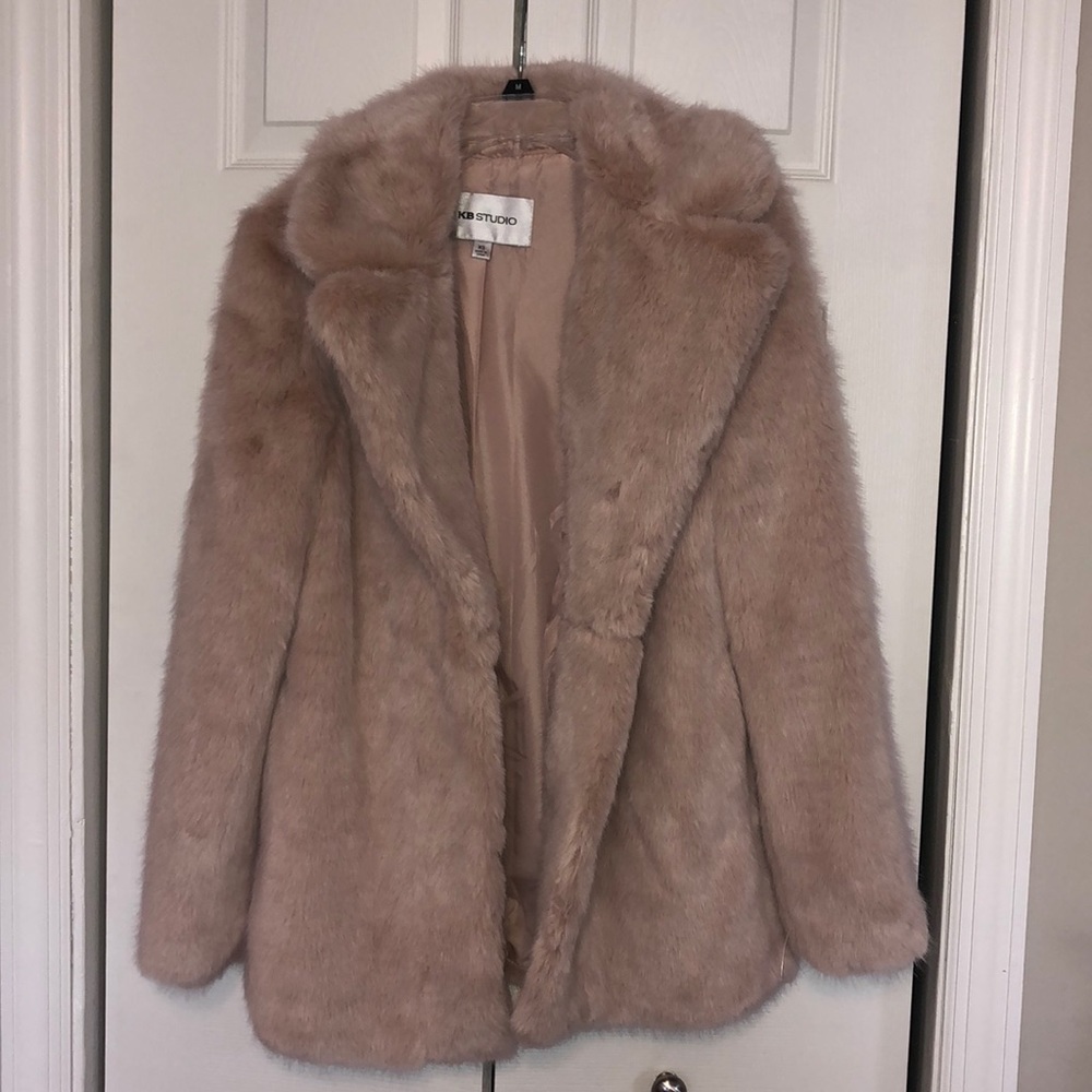 Pink faux fur jacket
